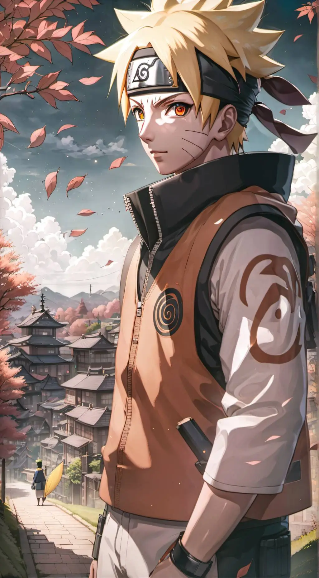 ai character: Naruto 20 year ago background