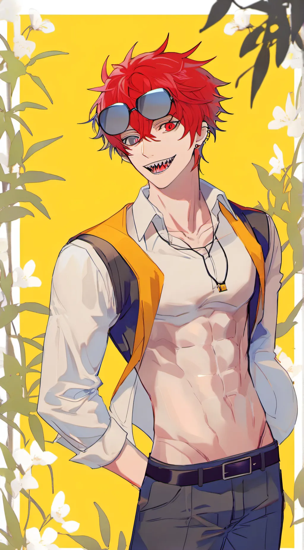 ai character: kirishima  background