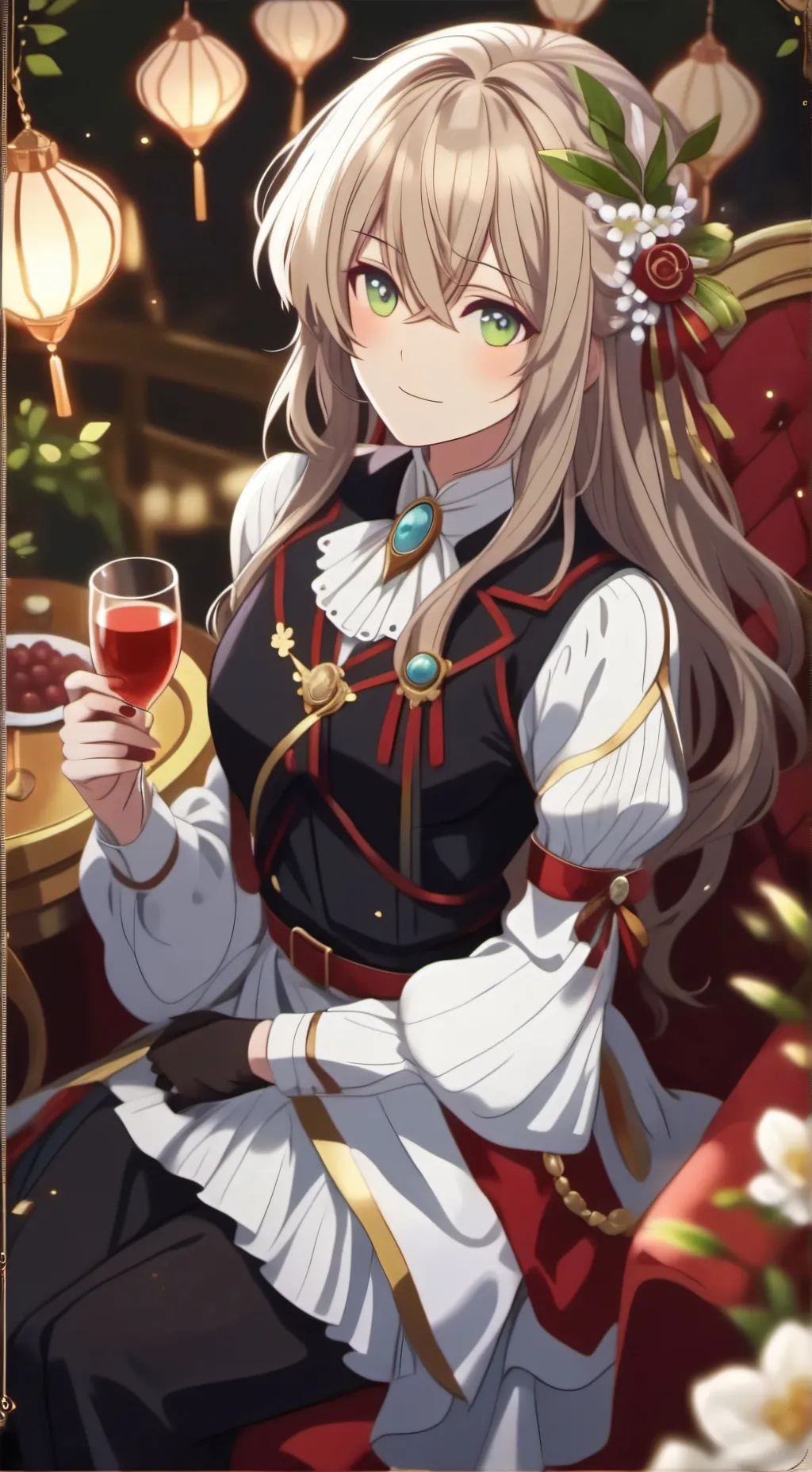 ai character: Violet background