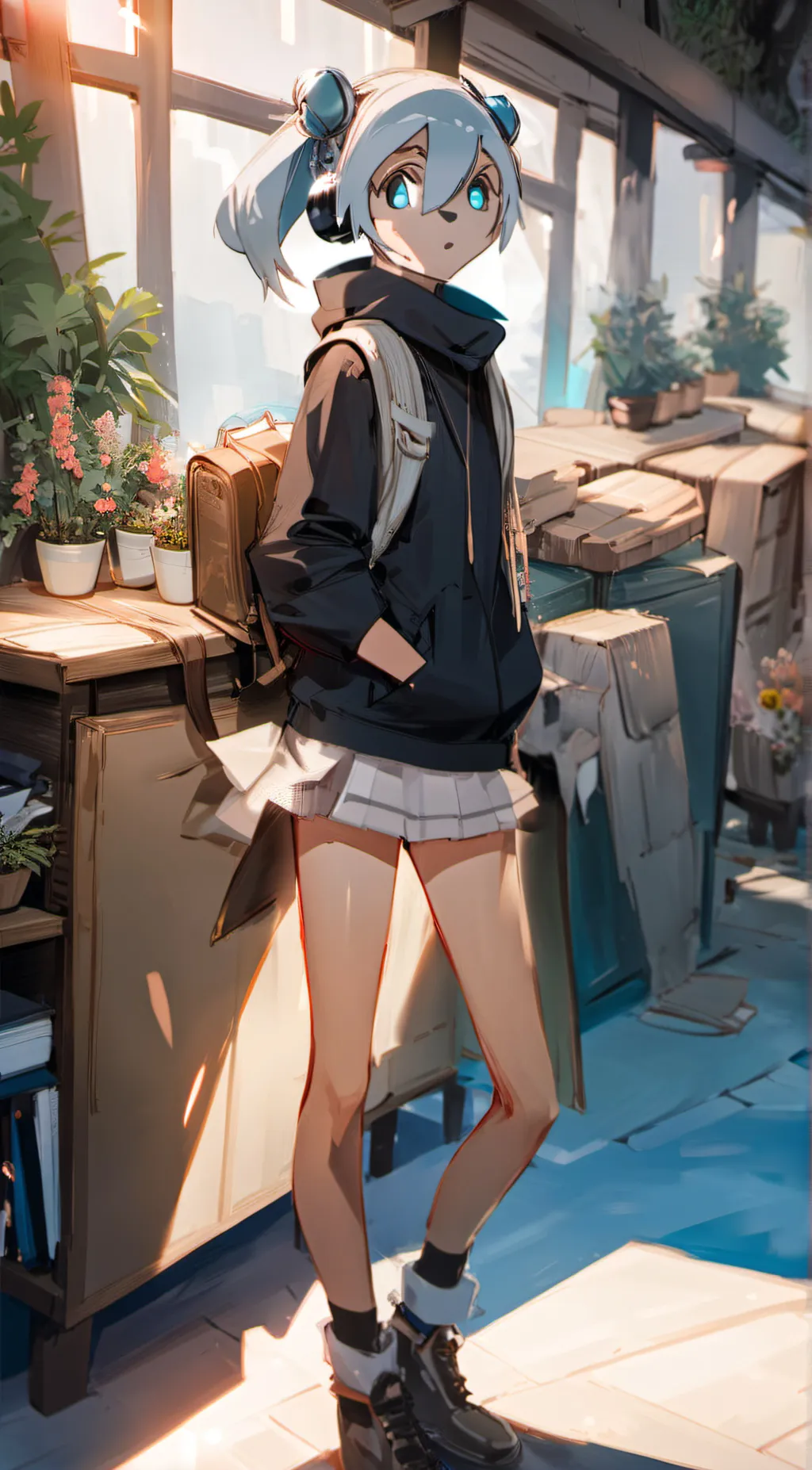 ai character: blueberry background