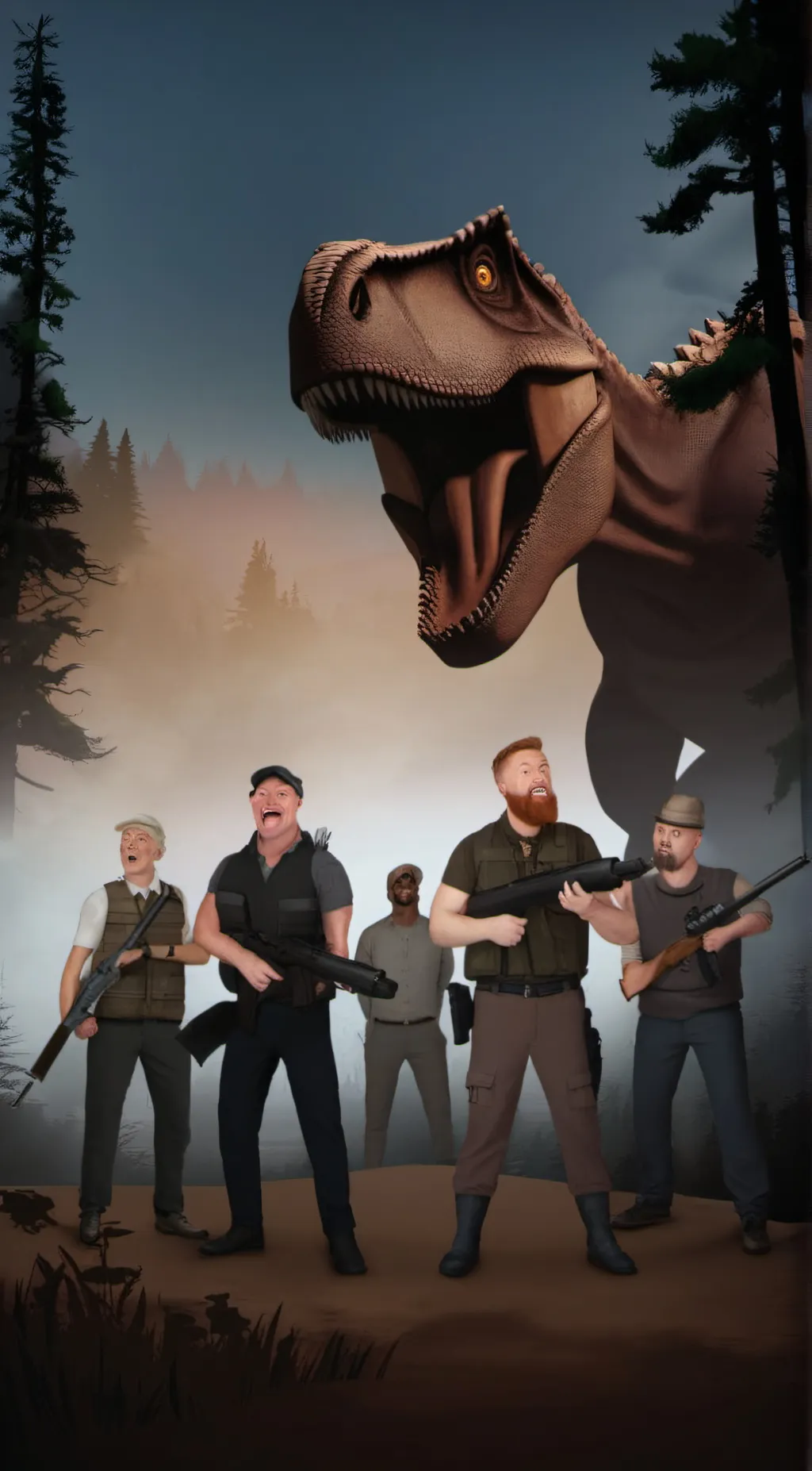 ai character: Spinosaurus attack background