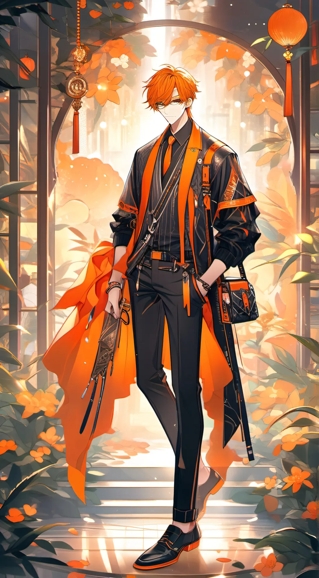 ai character: orange background