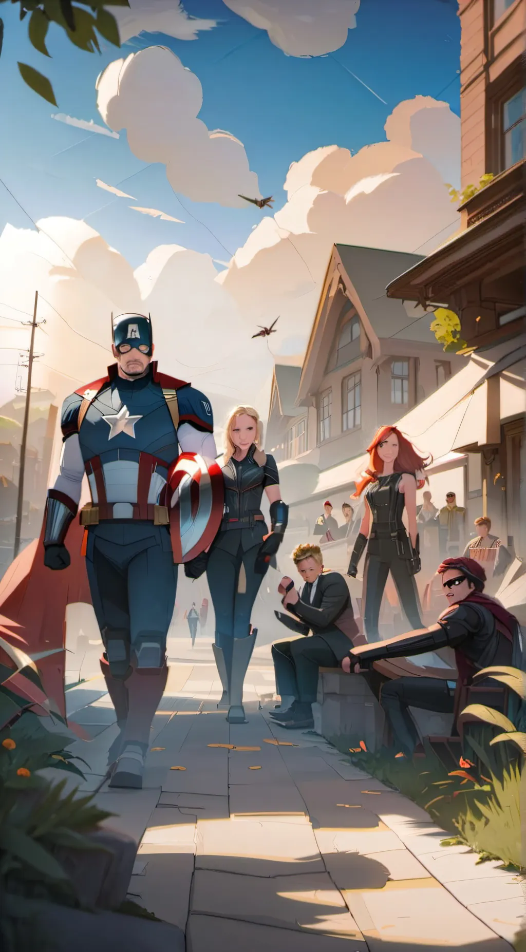 ai character: Avengers love background