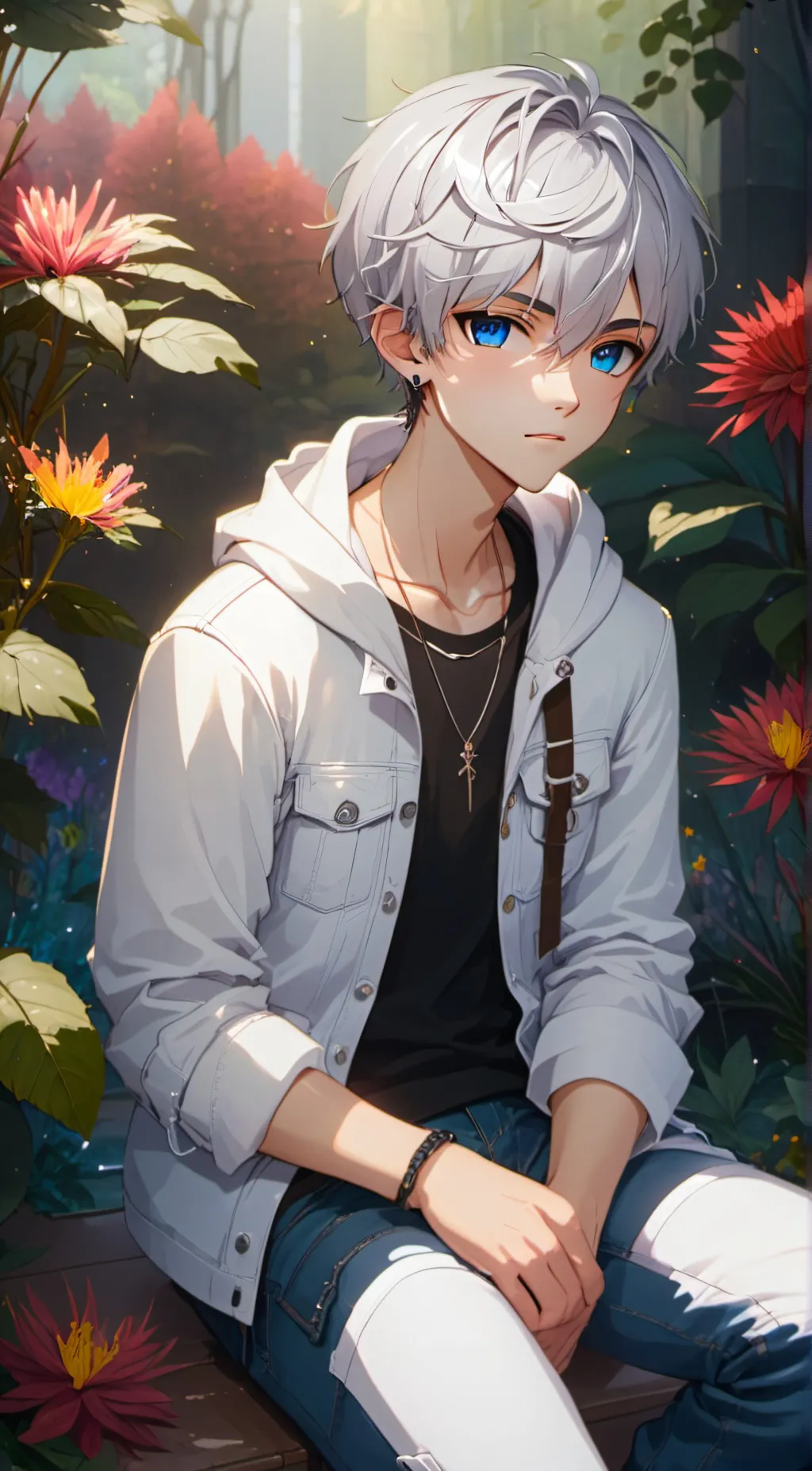 ai character: Silver background