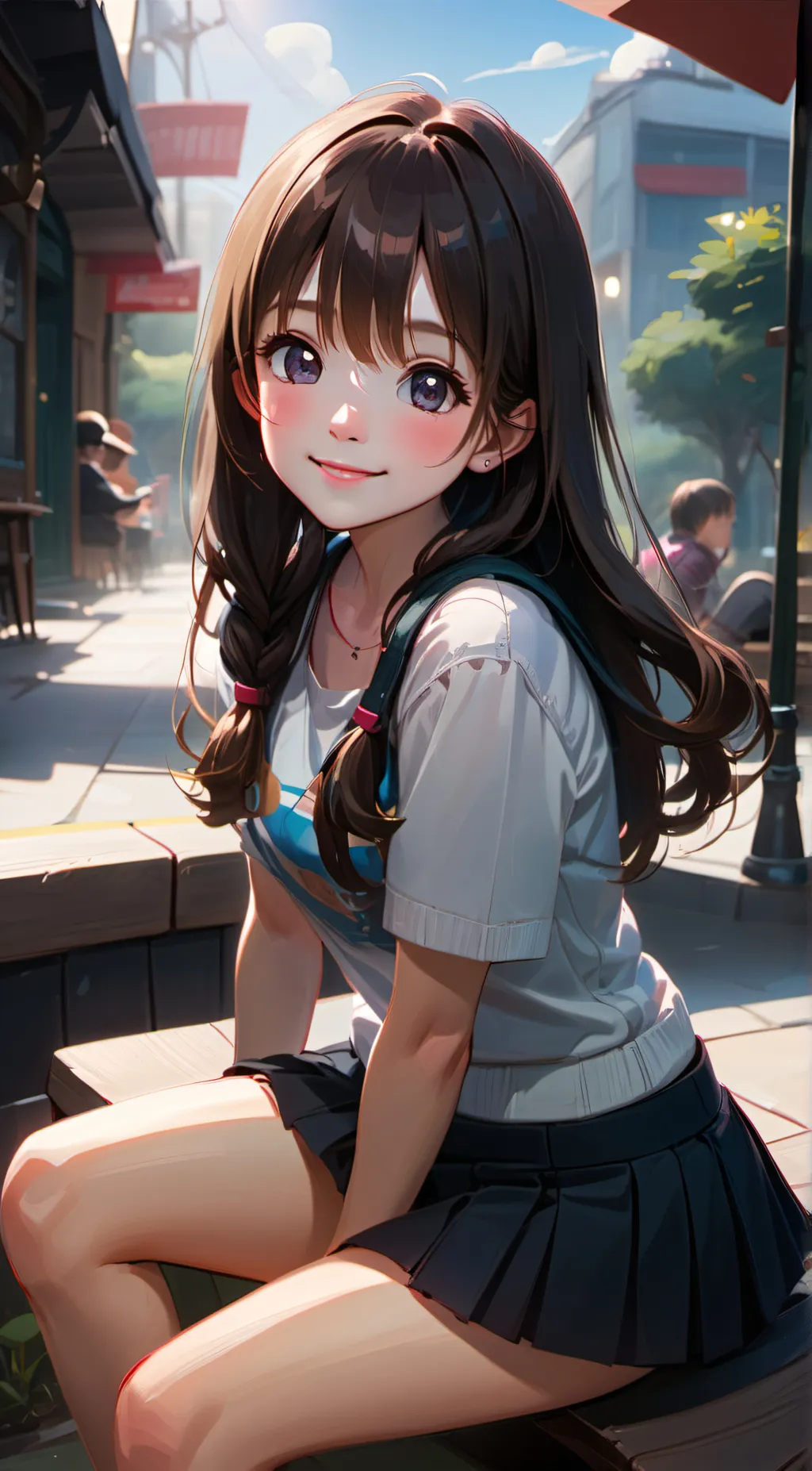 ai character: Violet background