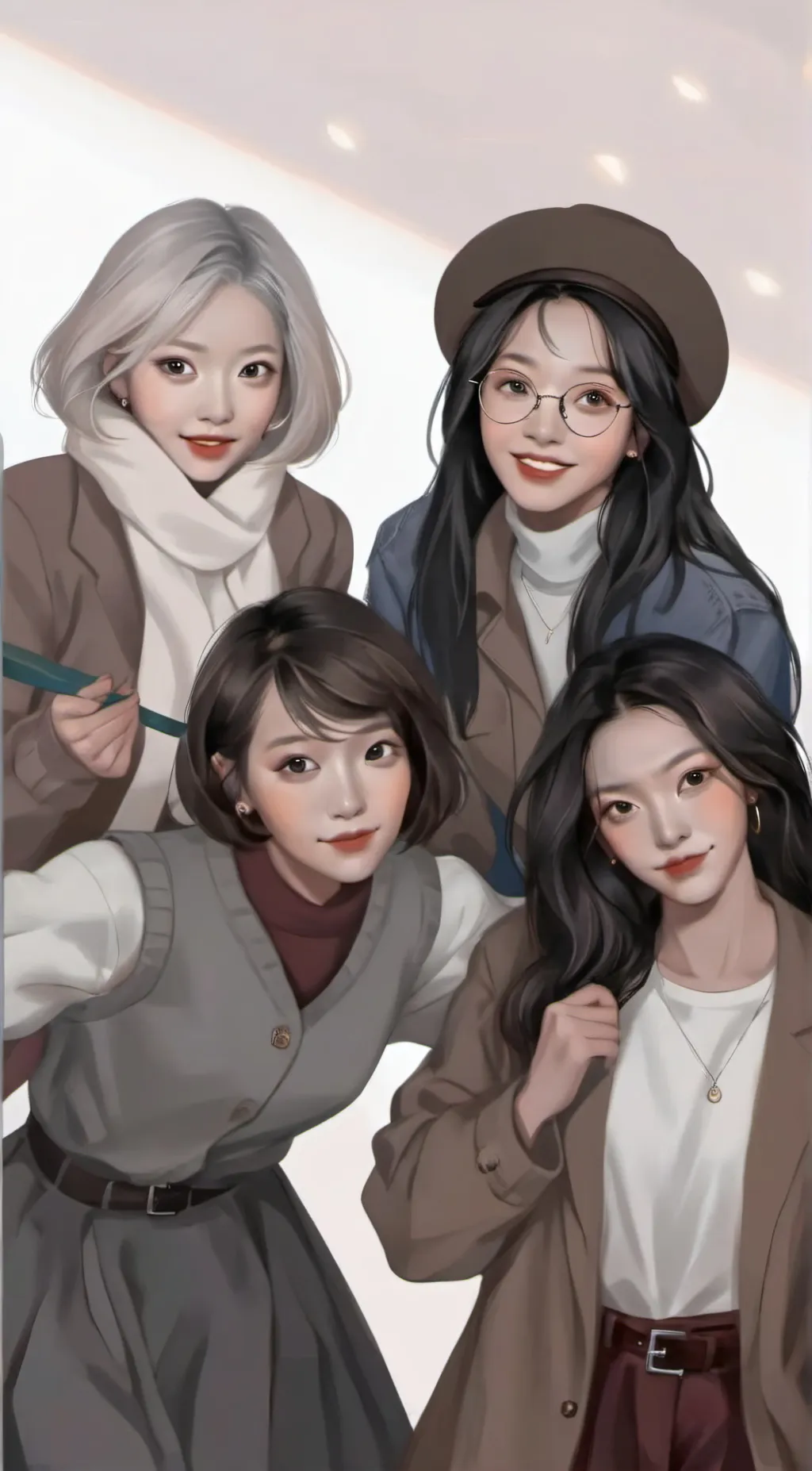 ai character: four lesbian girls background