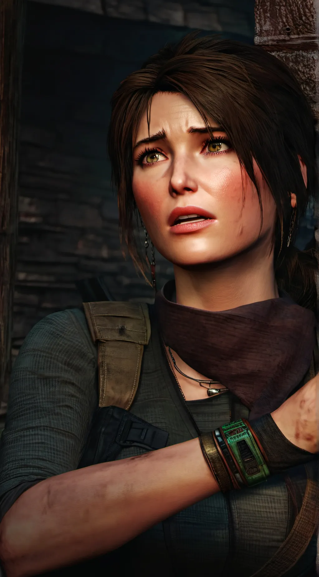 ai character: Lara croft  background