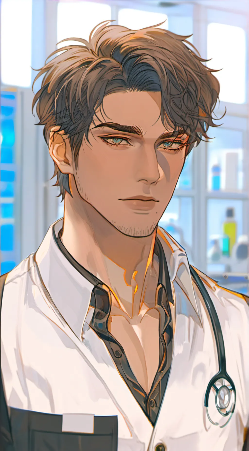 ai character: —“Dr.Allen.”— background