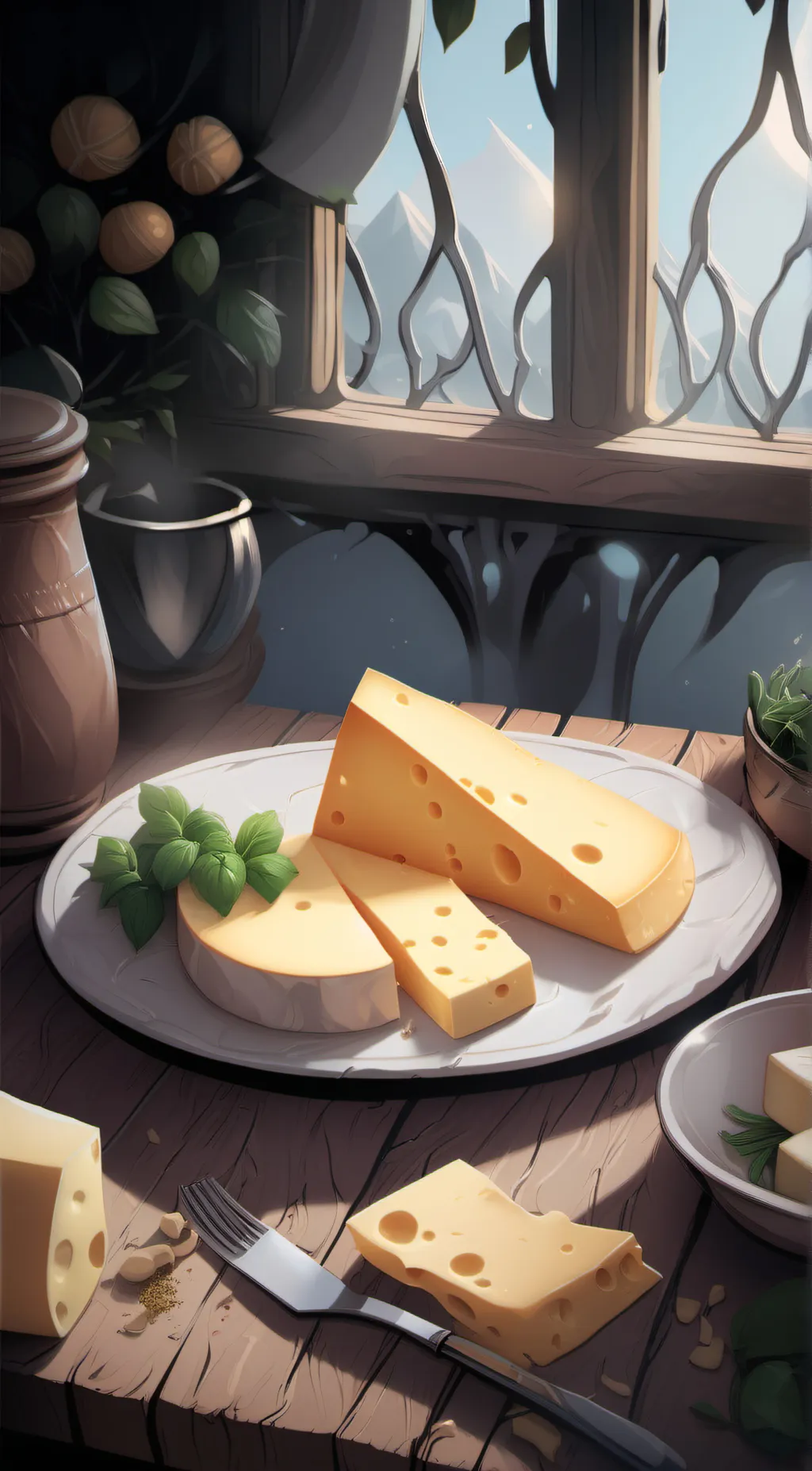ai character: cheese background