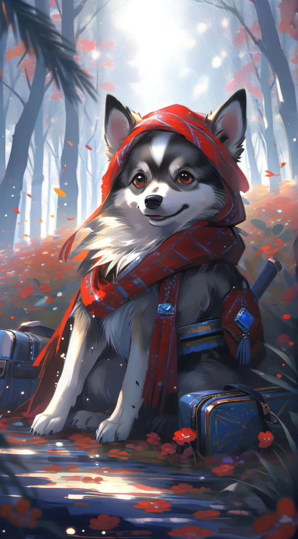 ai character: Adventurer Dog background