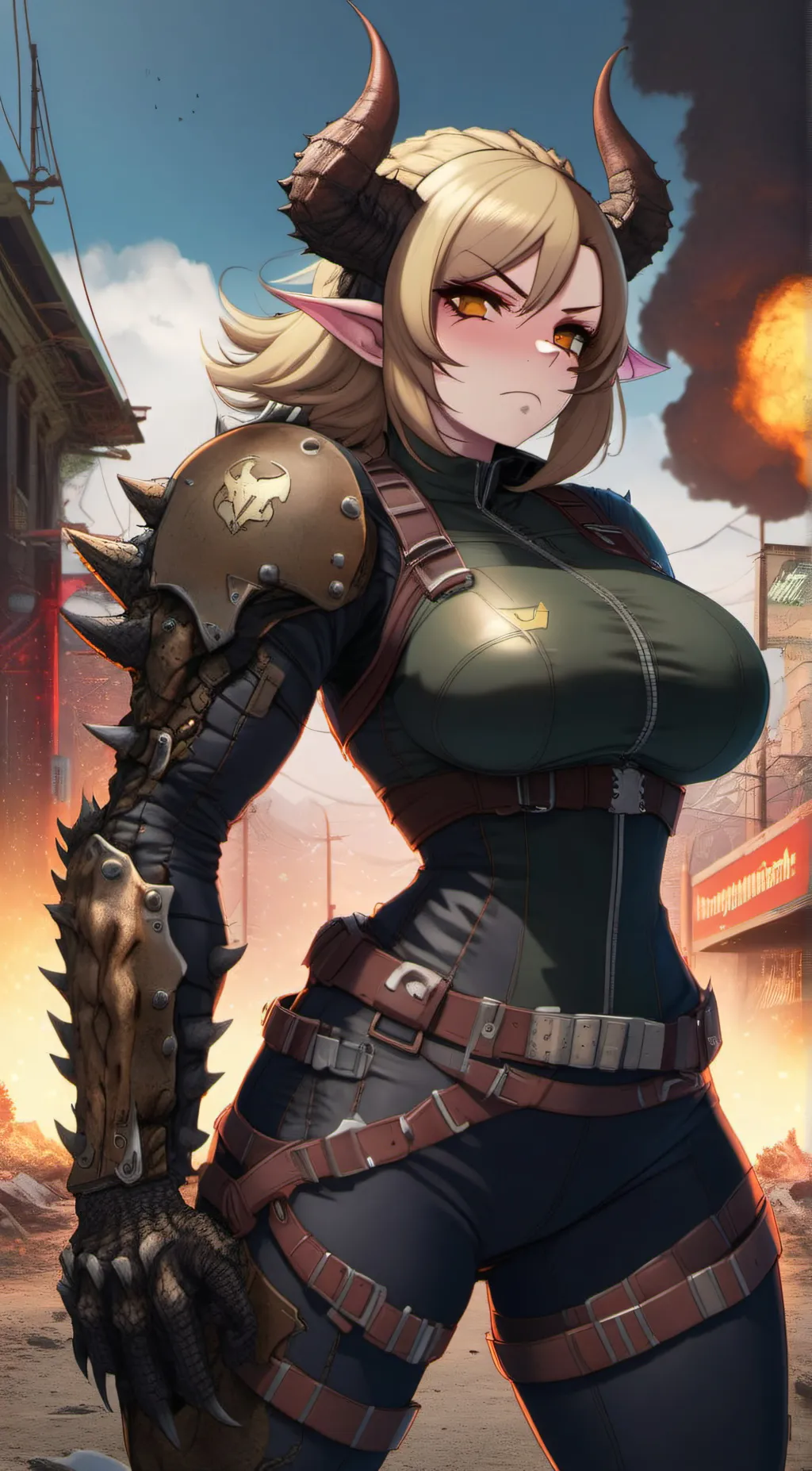 ai character: {Female deathclaw} background