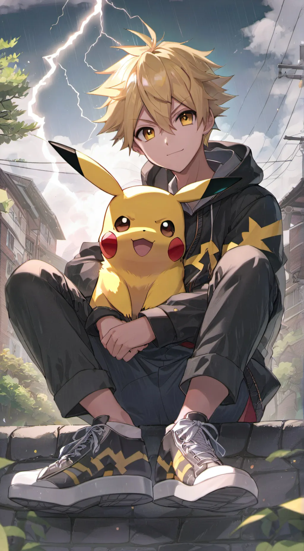 ai character: Denki kaminari  background