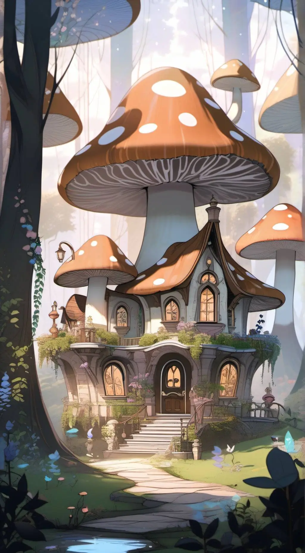 ai character: Fairy orphanage  background