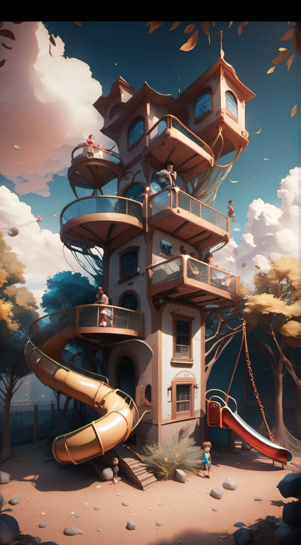 ai character: Smiling critters background