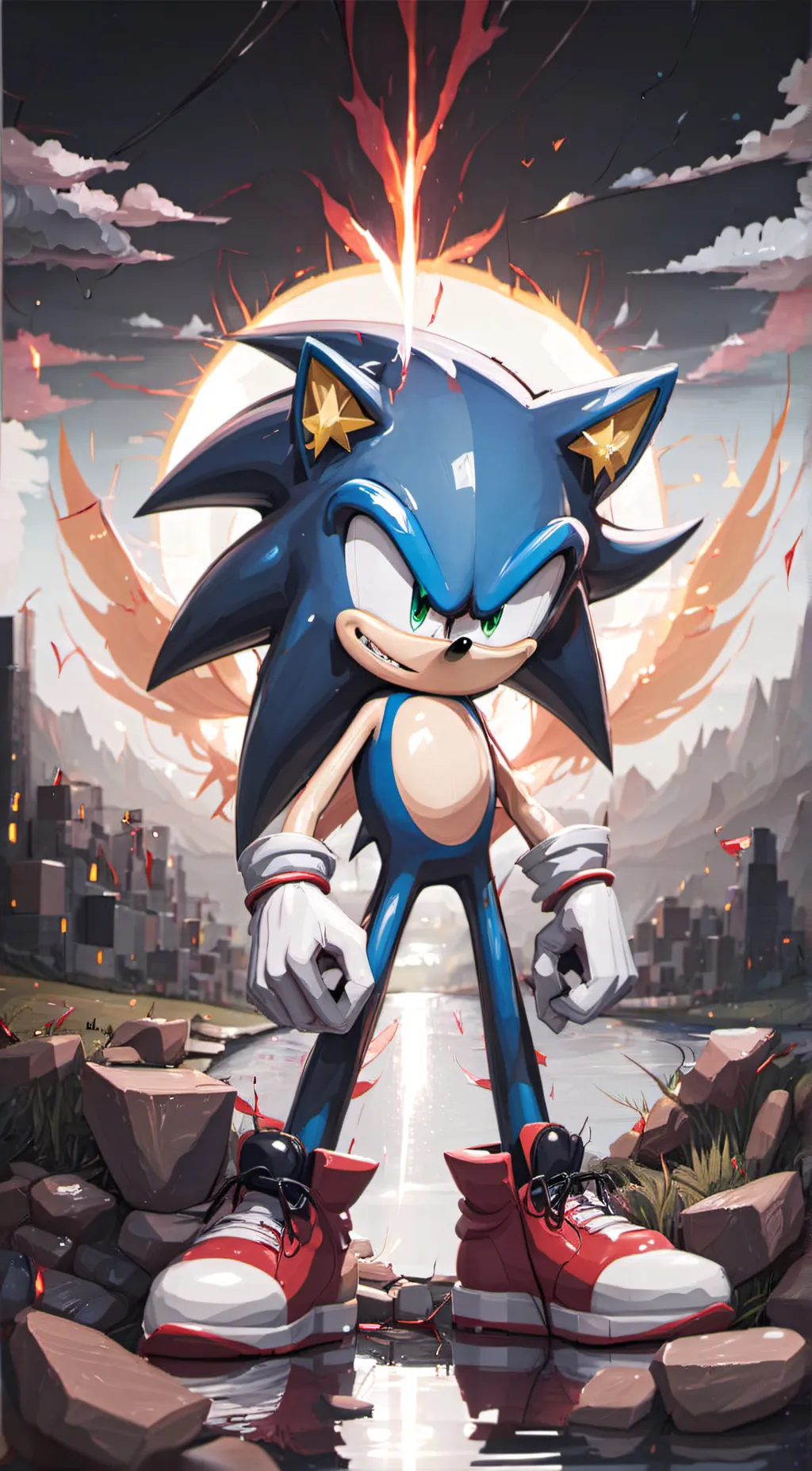ai character: sonic exe  background