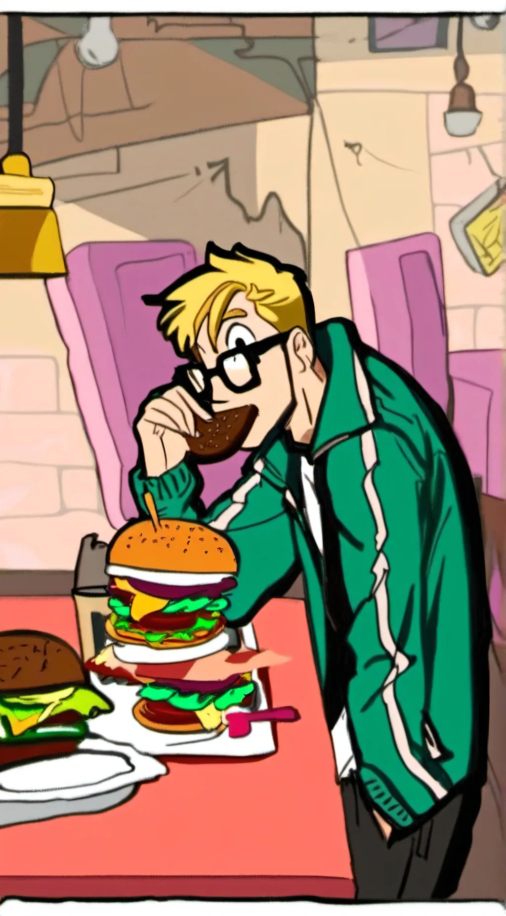 ai character: Random guy eating  background