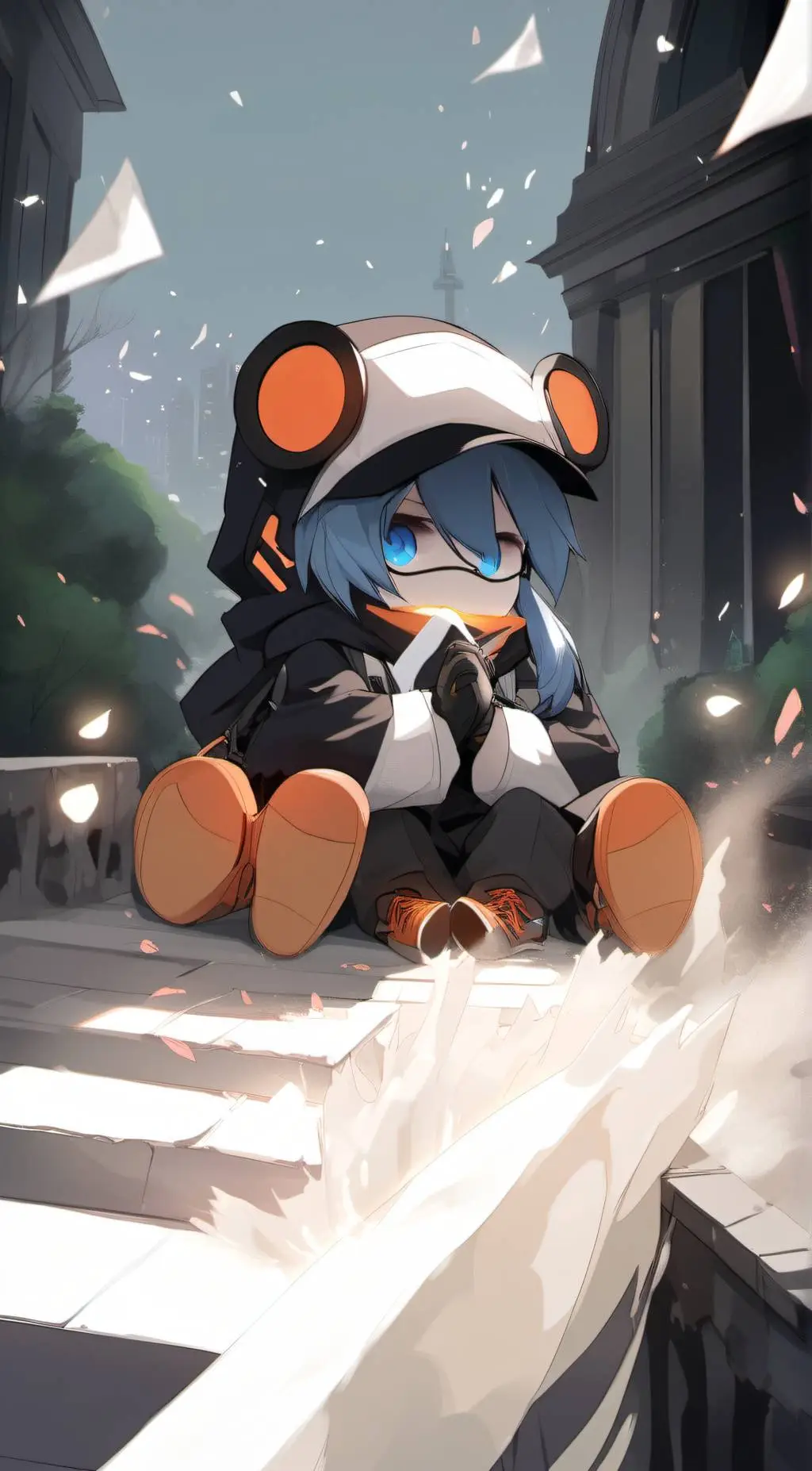 ai character: baby sentry girl background