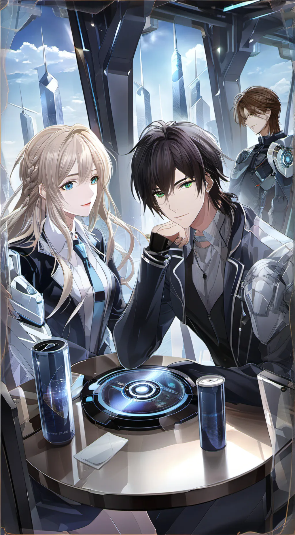 ai character: jak,issy,Emmanuel background