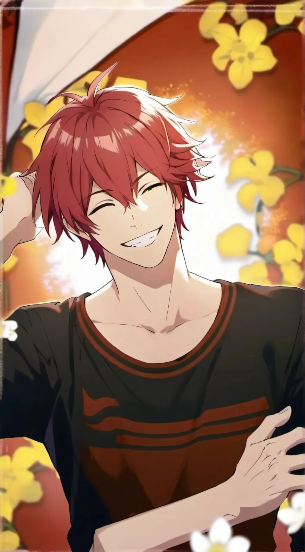 ai character: Eijiro kirishima  background