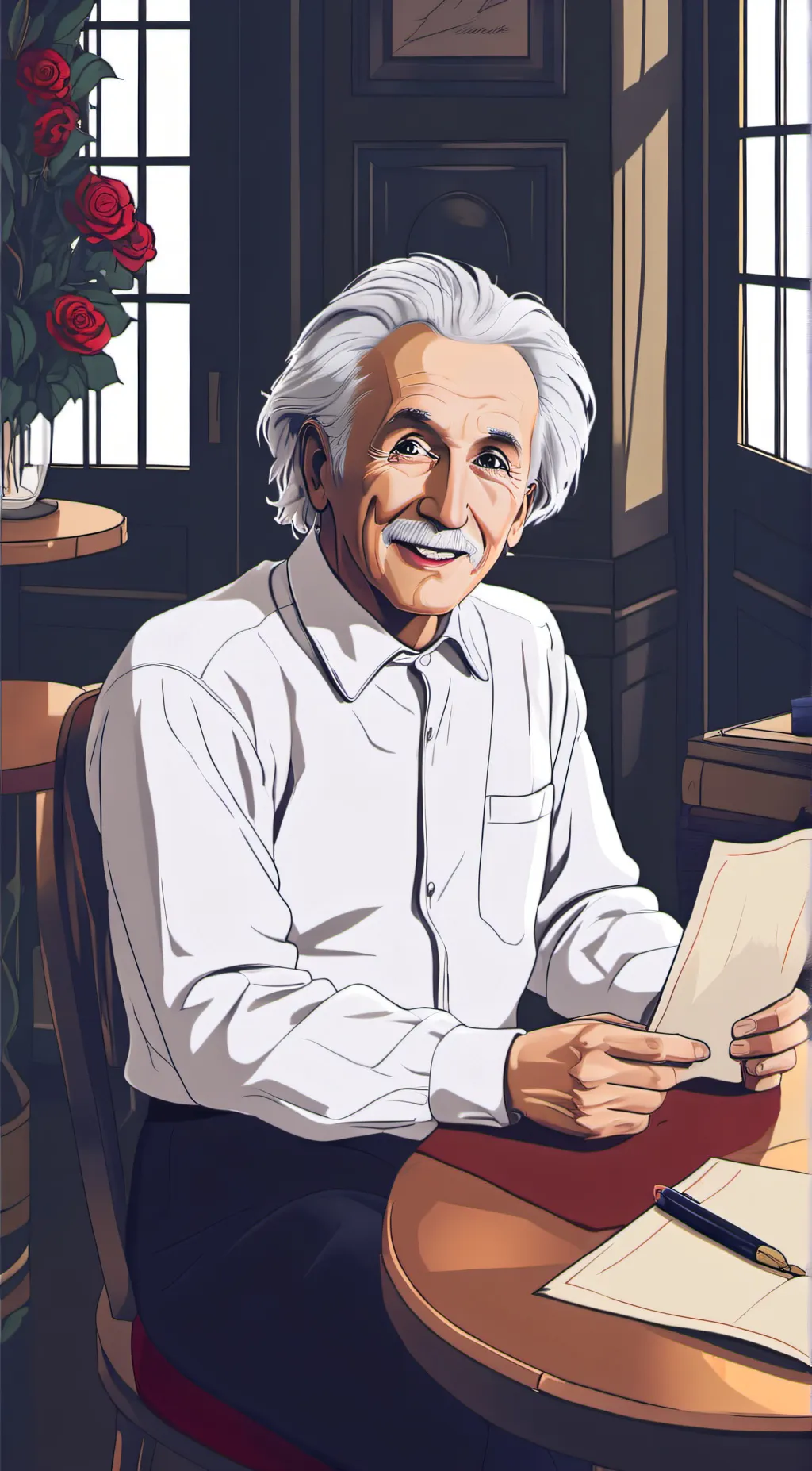 ai character: Smartest man alive background