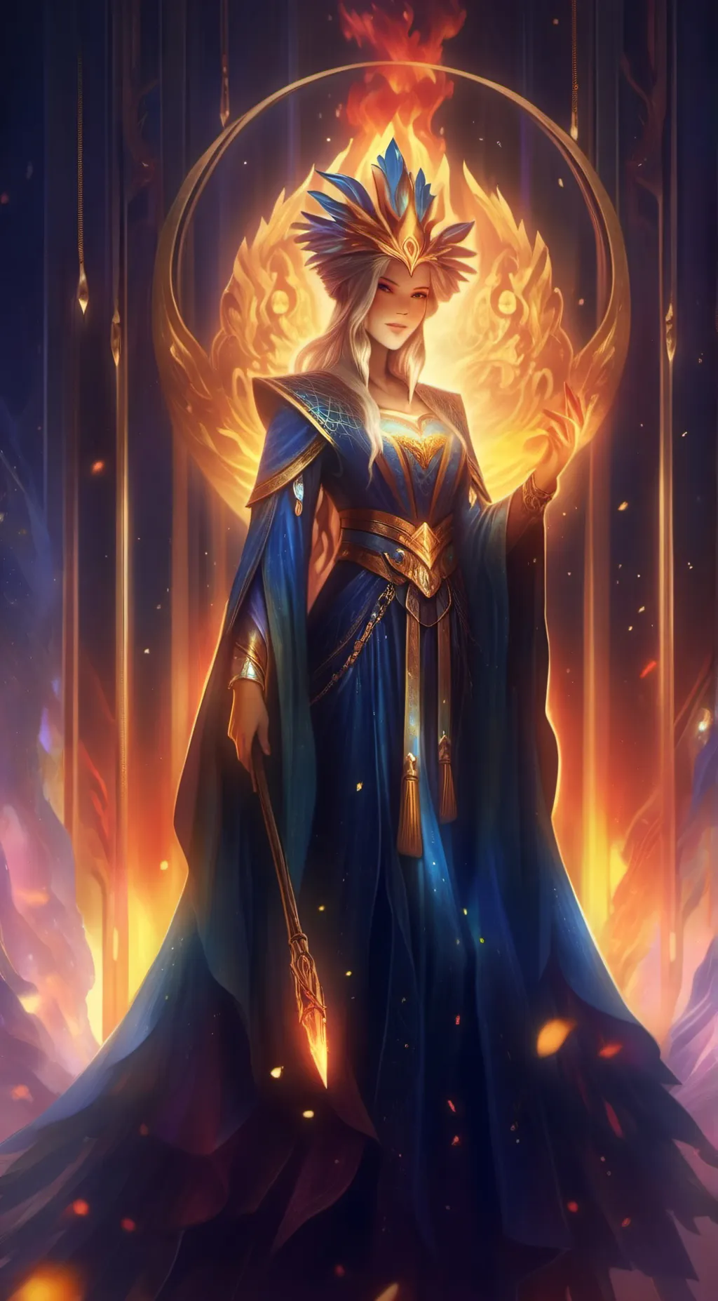 ai character: Flame background