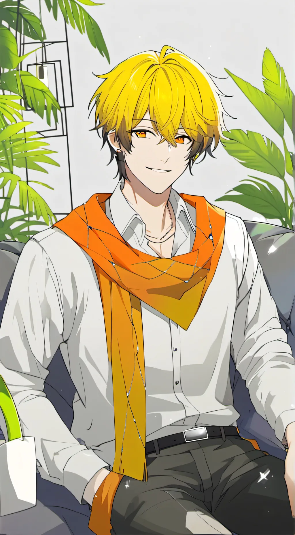 ai character: Bluck background