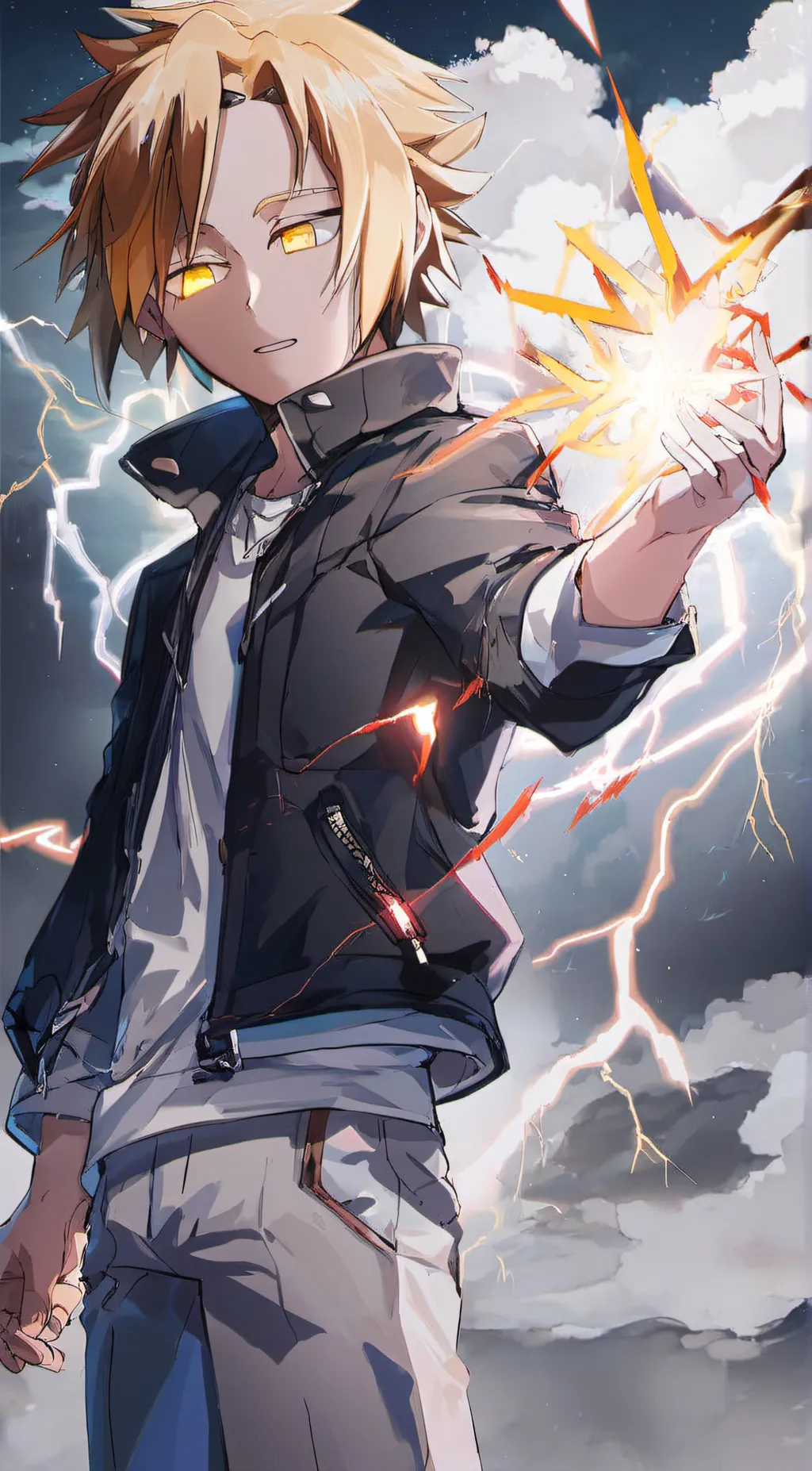 ai character: Denki Kaminari background