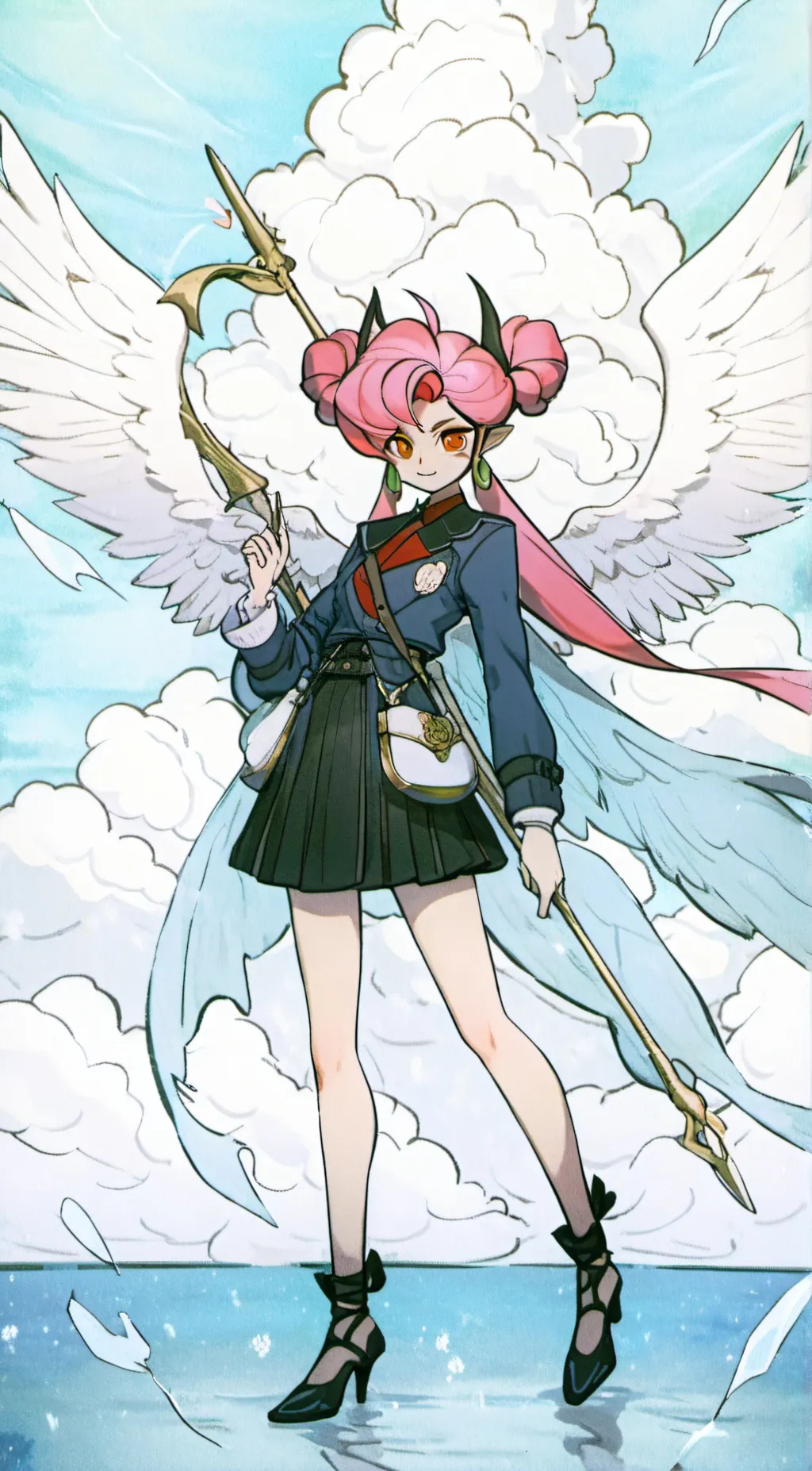 ai character: girl of anime background