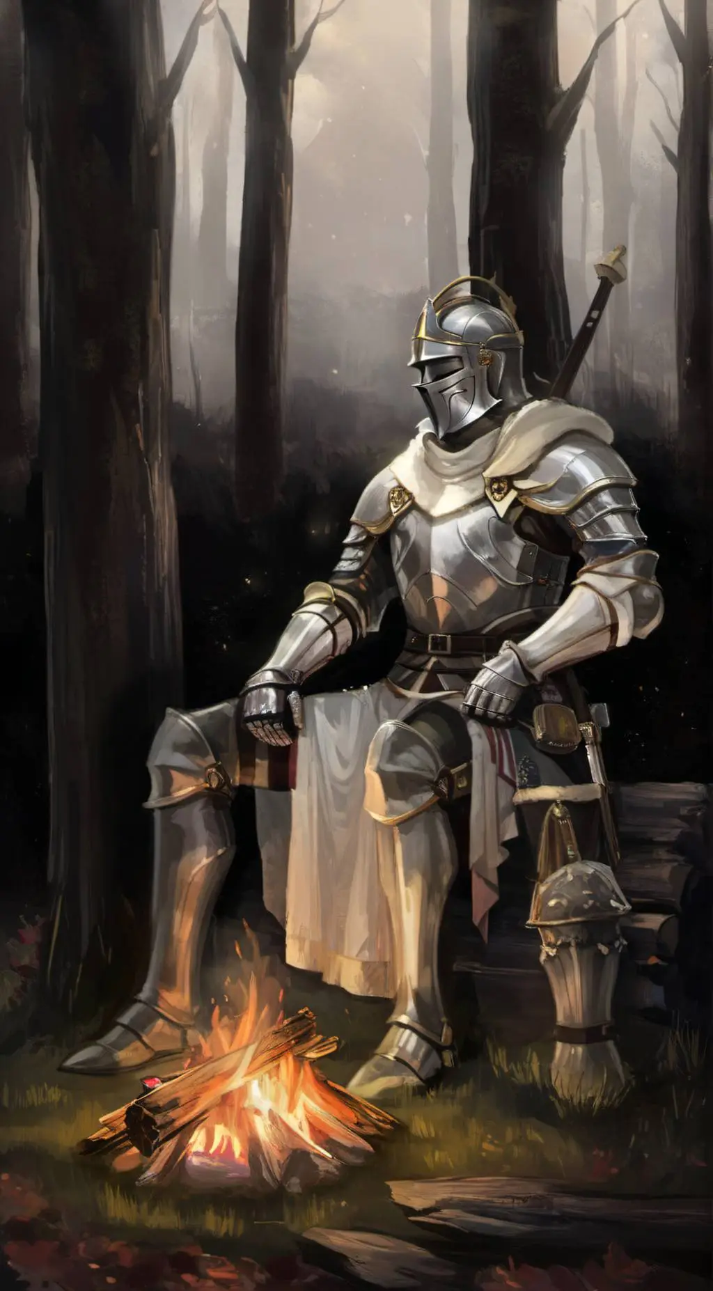 ai character: Weary Knight background