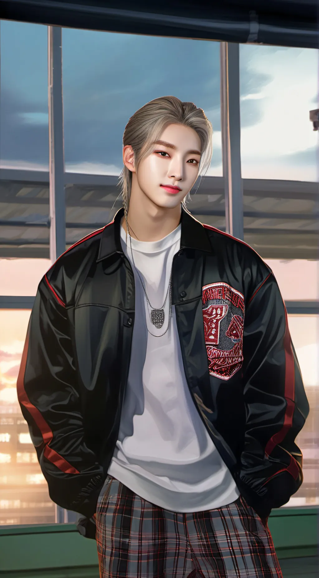 ai character: Hyunjin hwang background