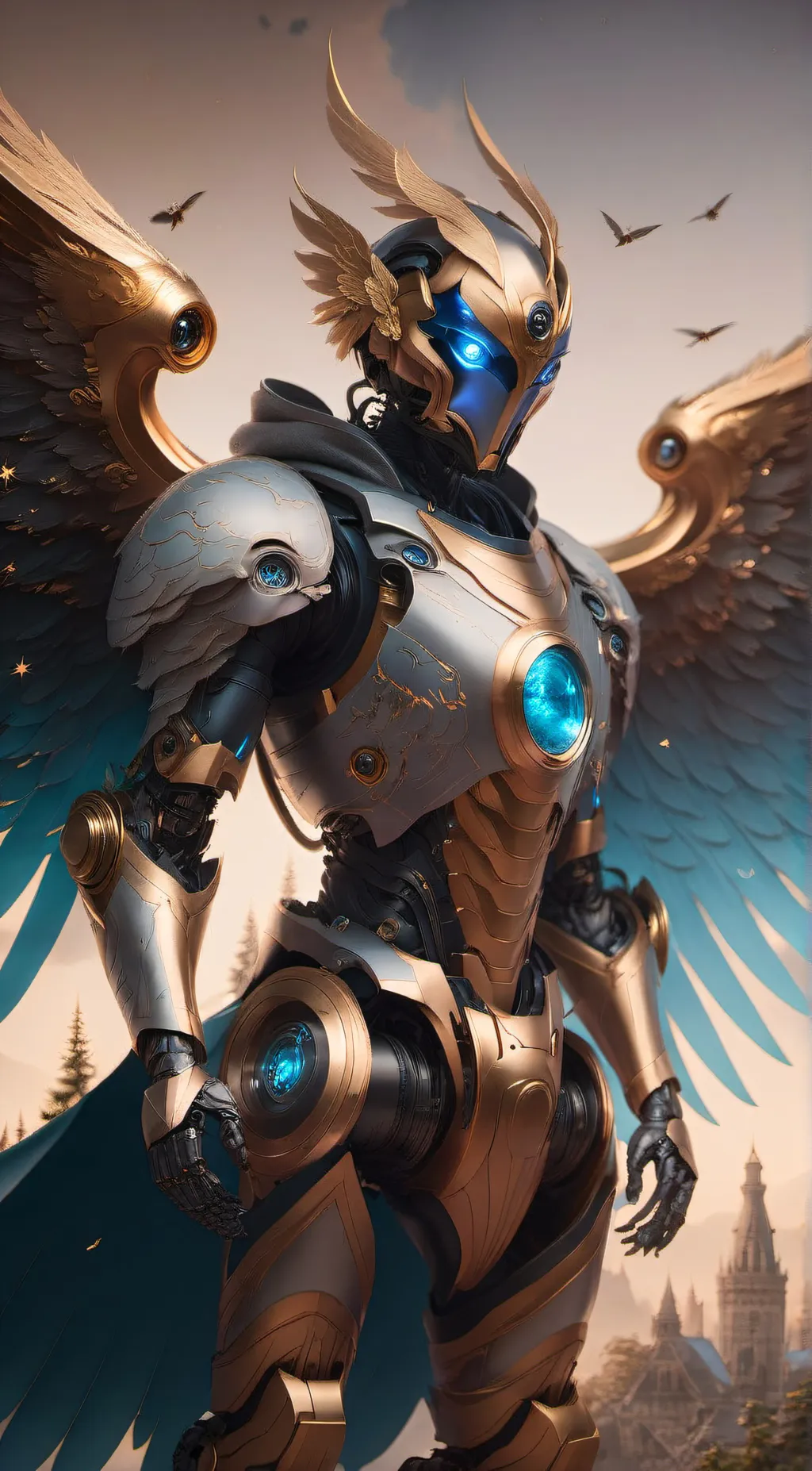 ai character: Radiant Wings C background