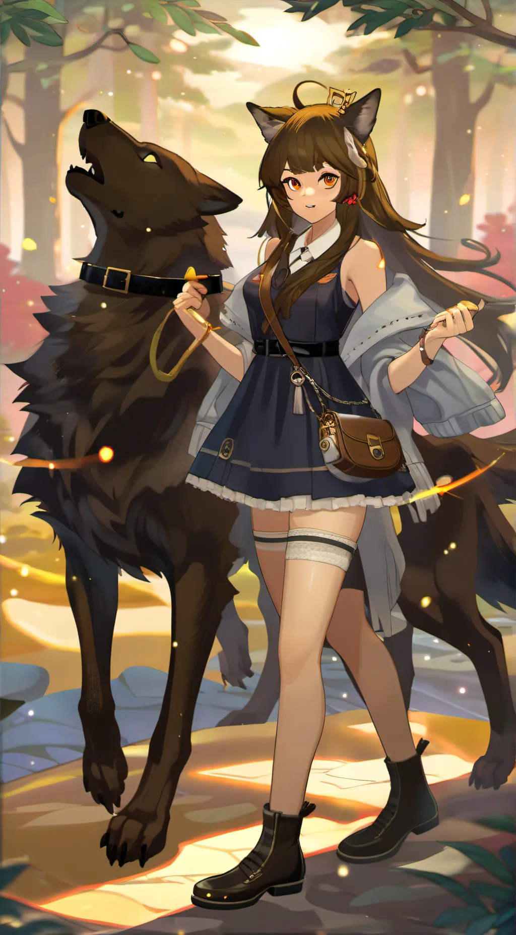 ai character: wolf girl background