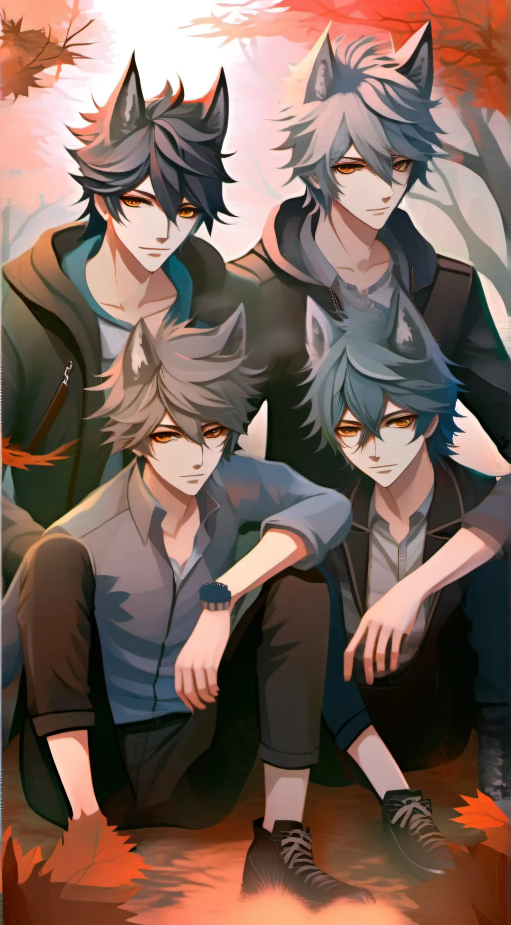 ai character: Werewolf brothers  background