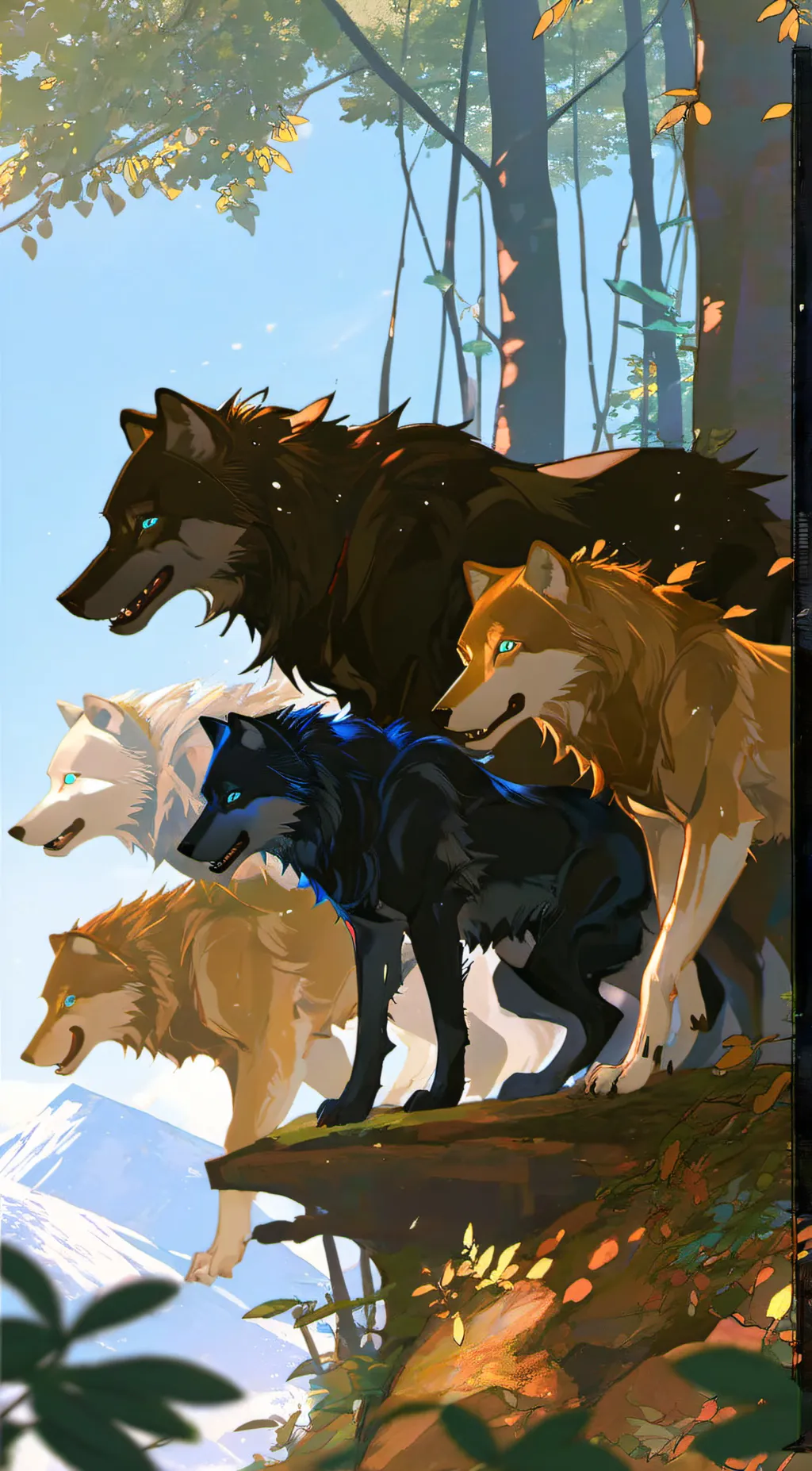 ai character: Wolf enclosure  background