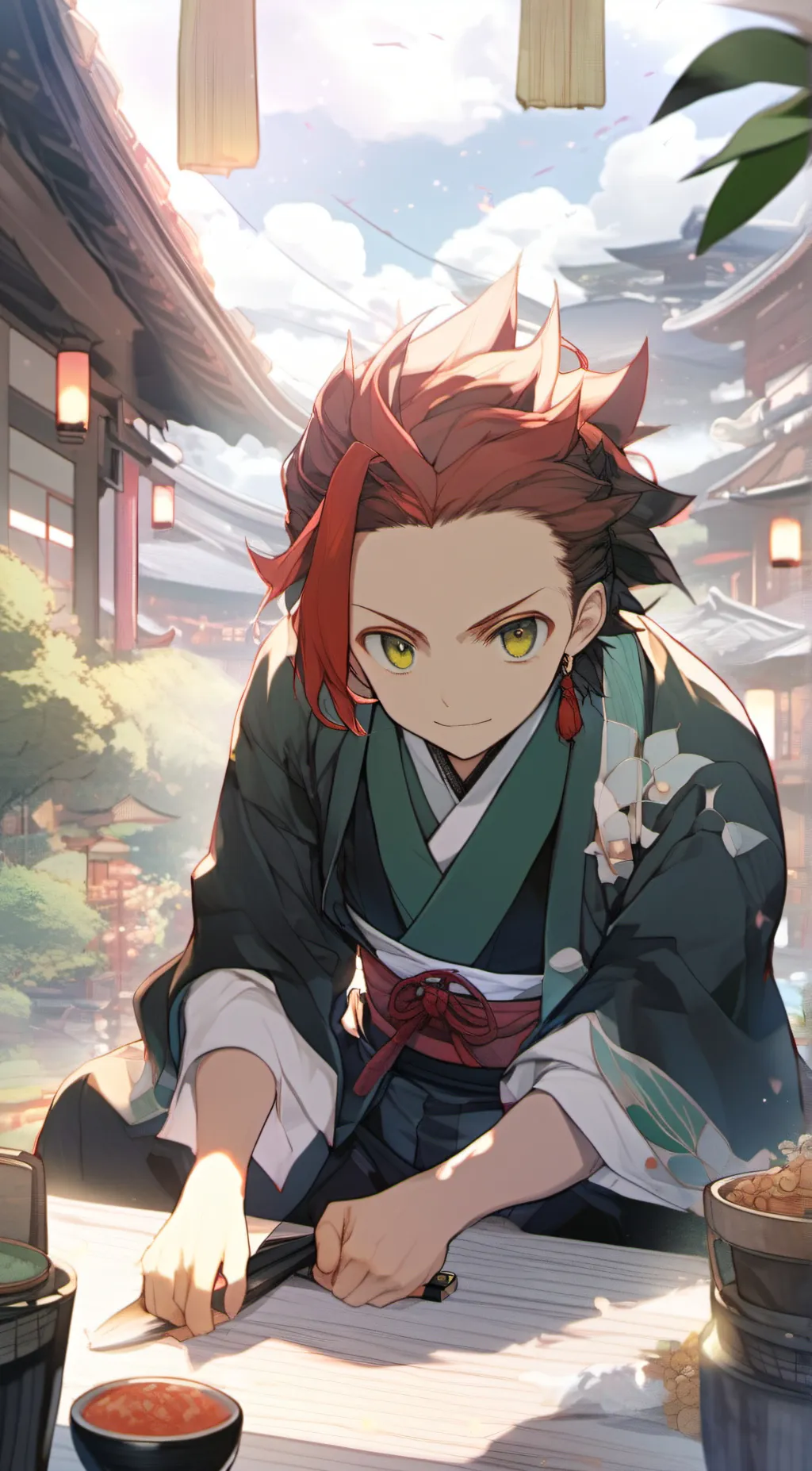 ai character: tanjiro background
