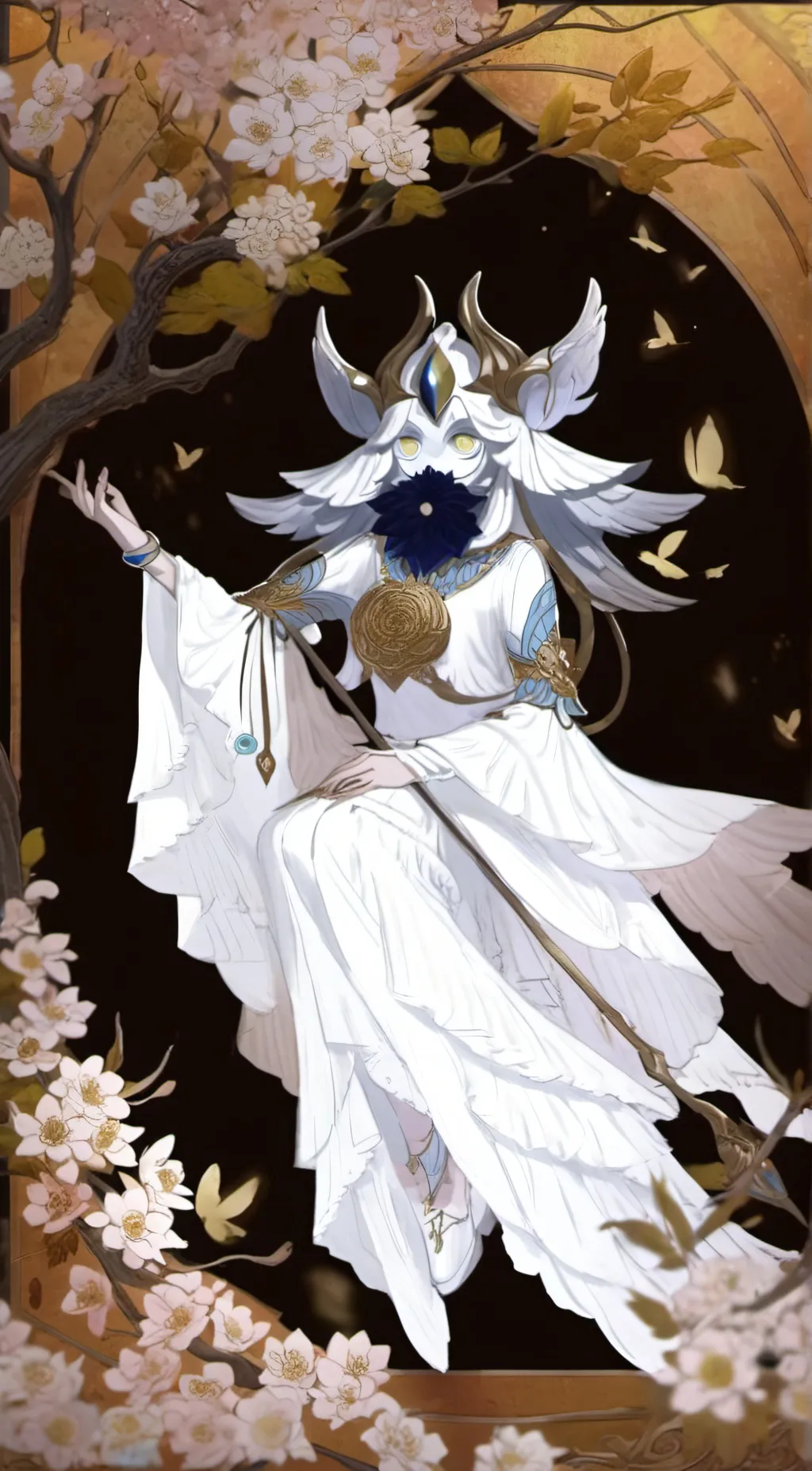 ai character: miss white ink🪯 background