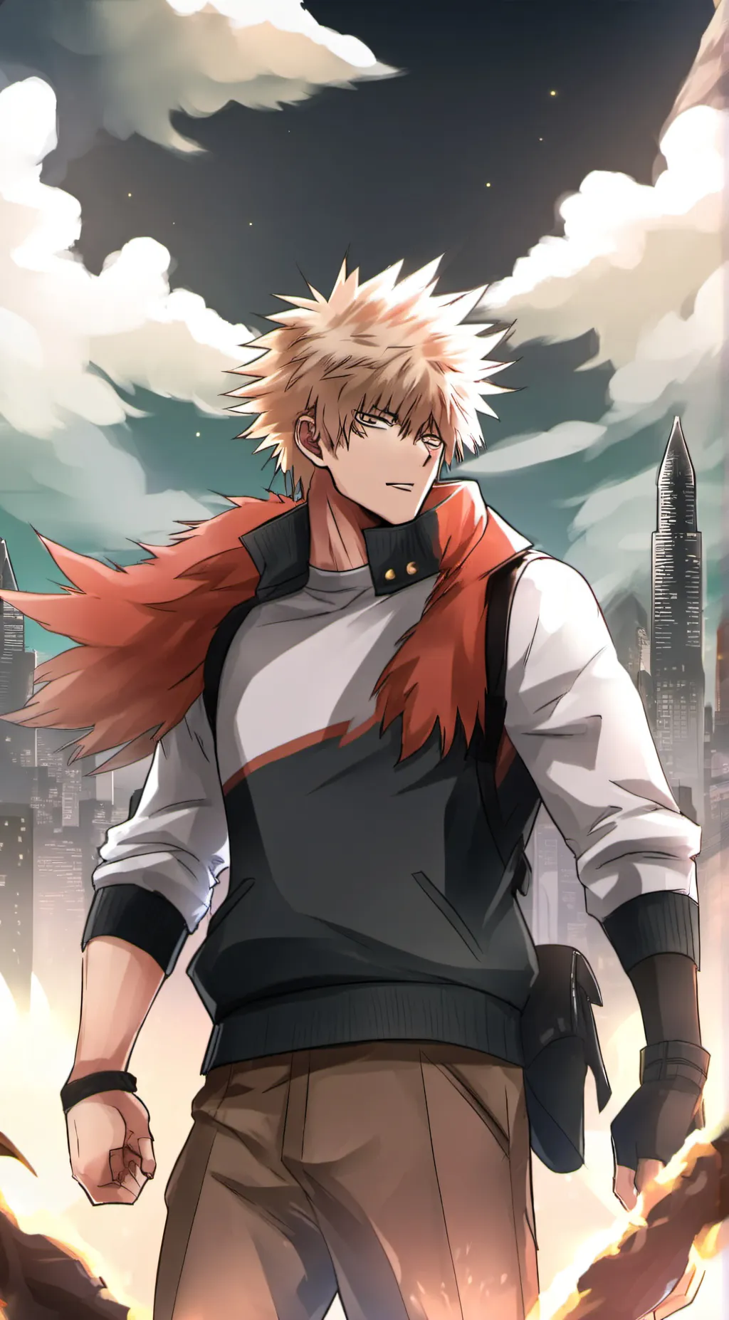 ai character: Katsuki Bakugo  background