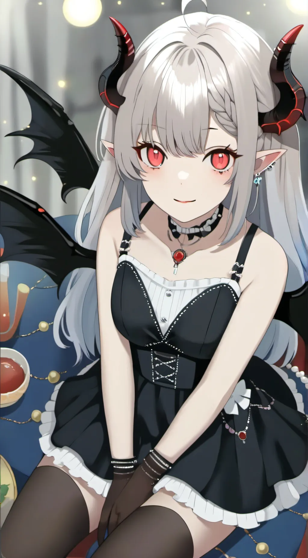 ai character: DEMON woman background