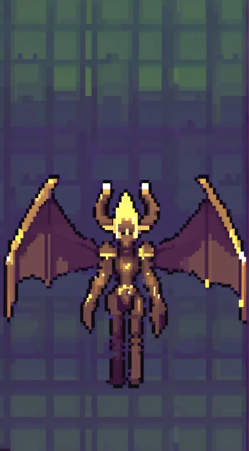 ai character: Golden statue background