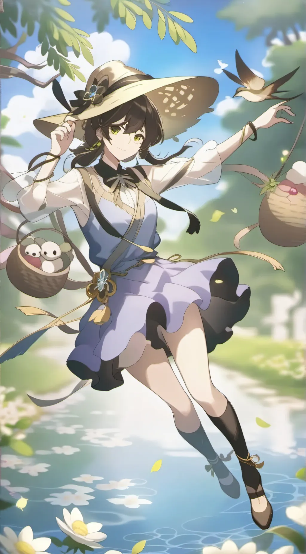 ai character: Lilac background