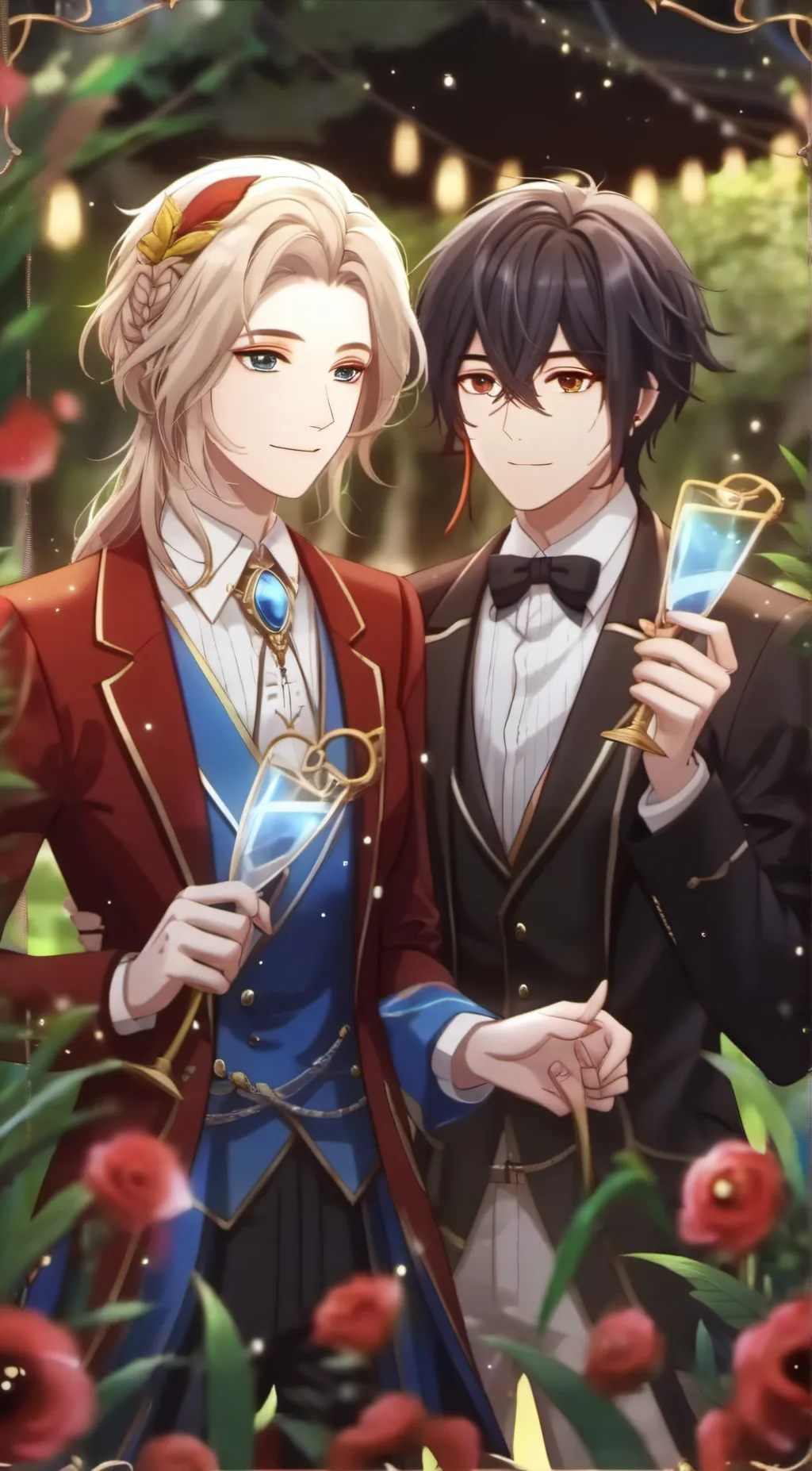 ai character: James and lily.  background