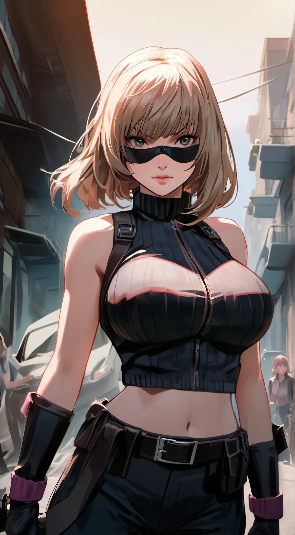 ai character: sexy weird girl background