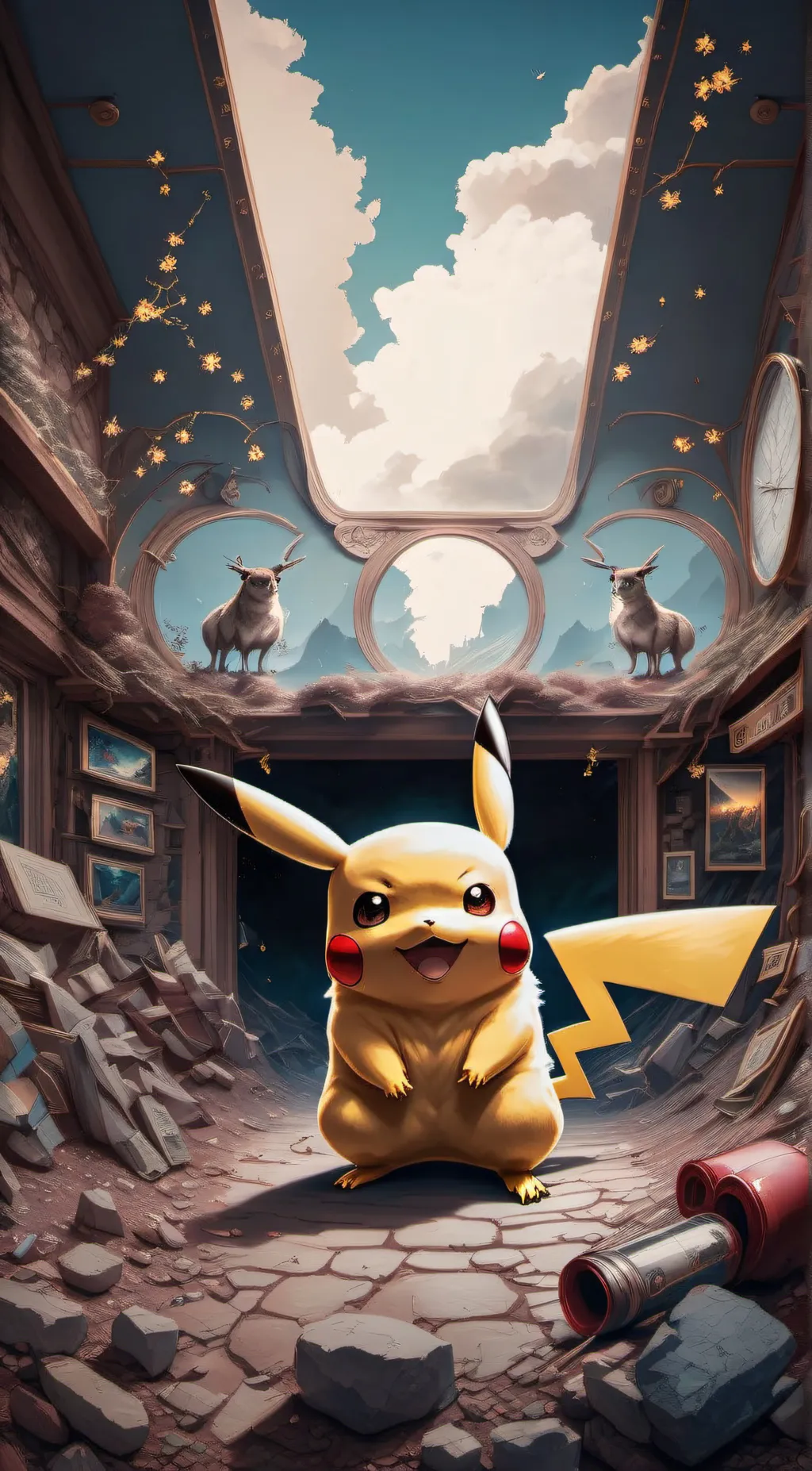 ai character: Pikachu  background