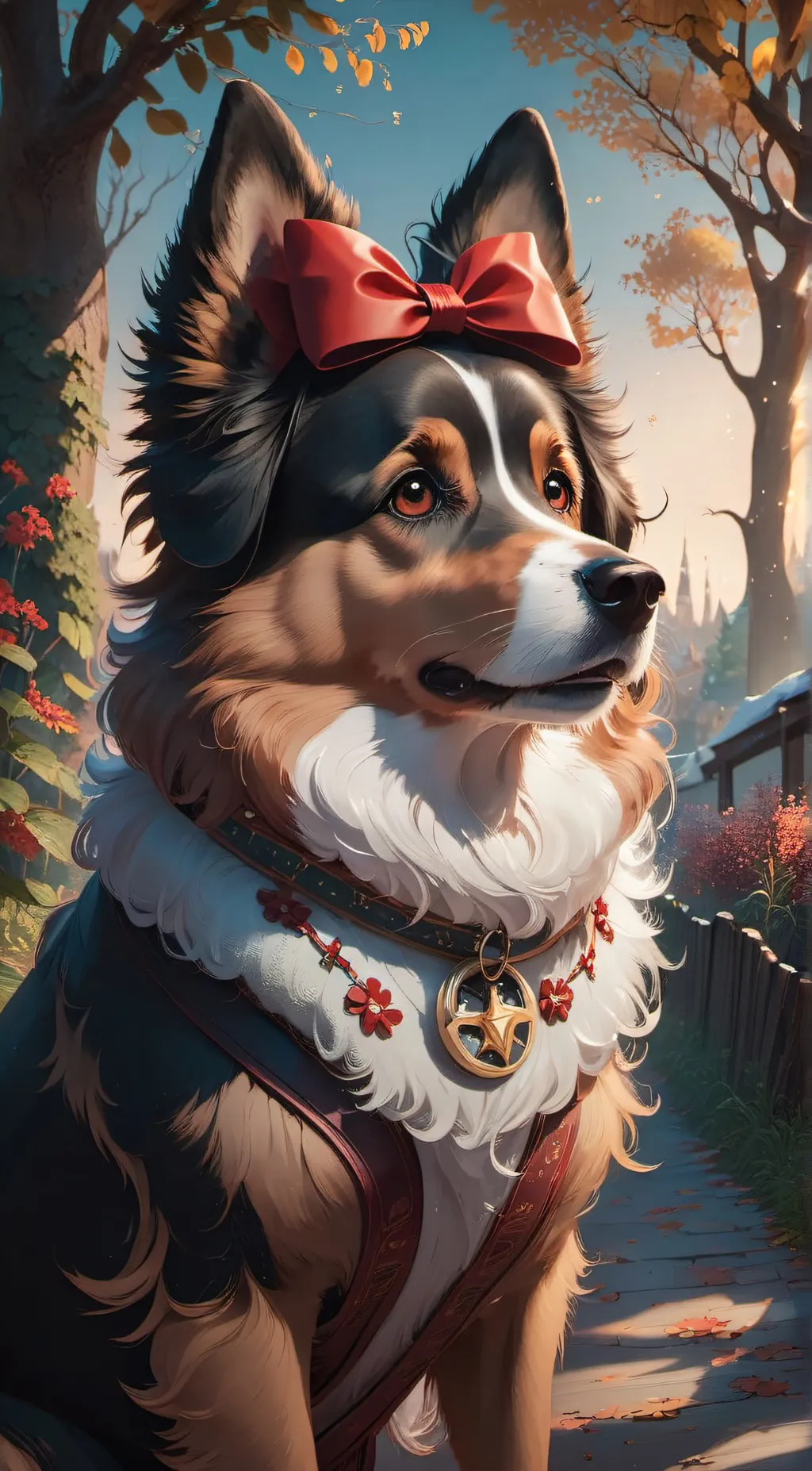 ai character: dog christmas!! background