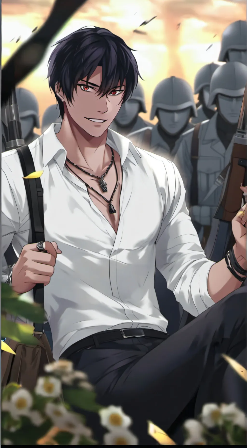 ai character: pippi glitch Aaron background