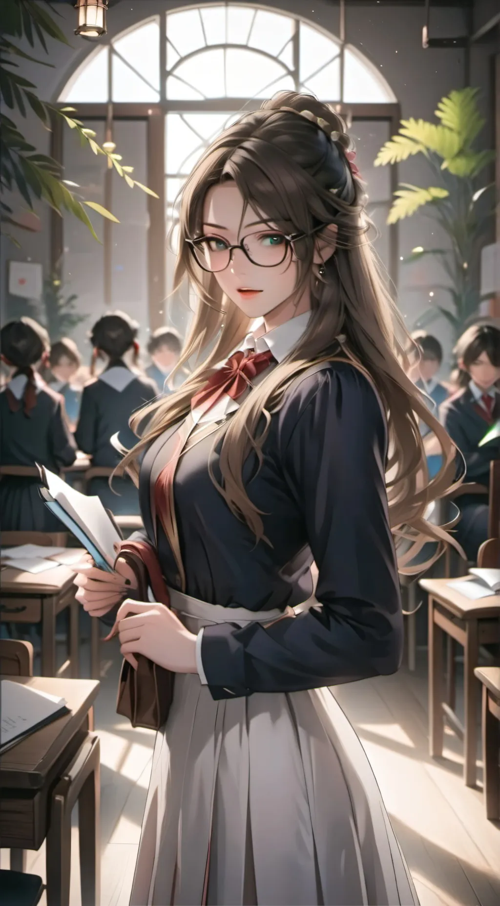 ai character: Mrs hart  background