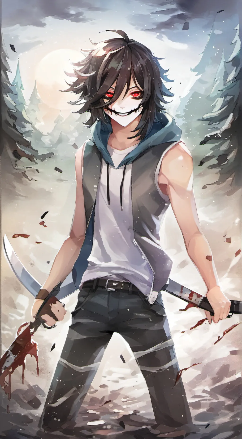 ai character: Jeff the killer  background