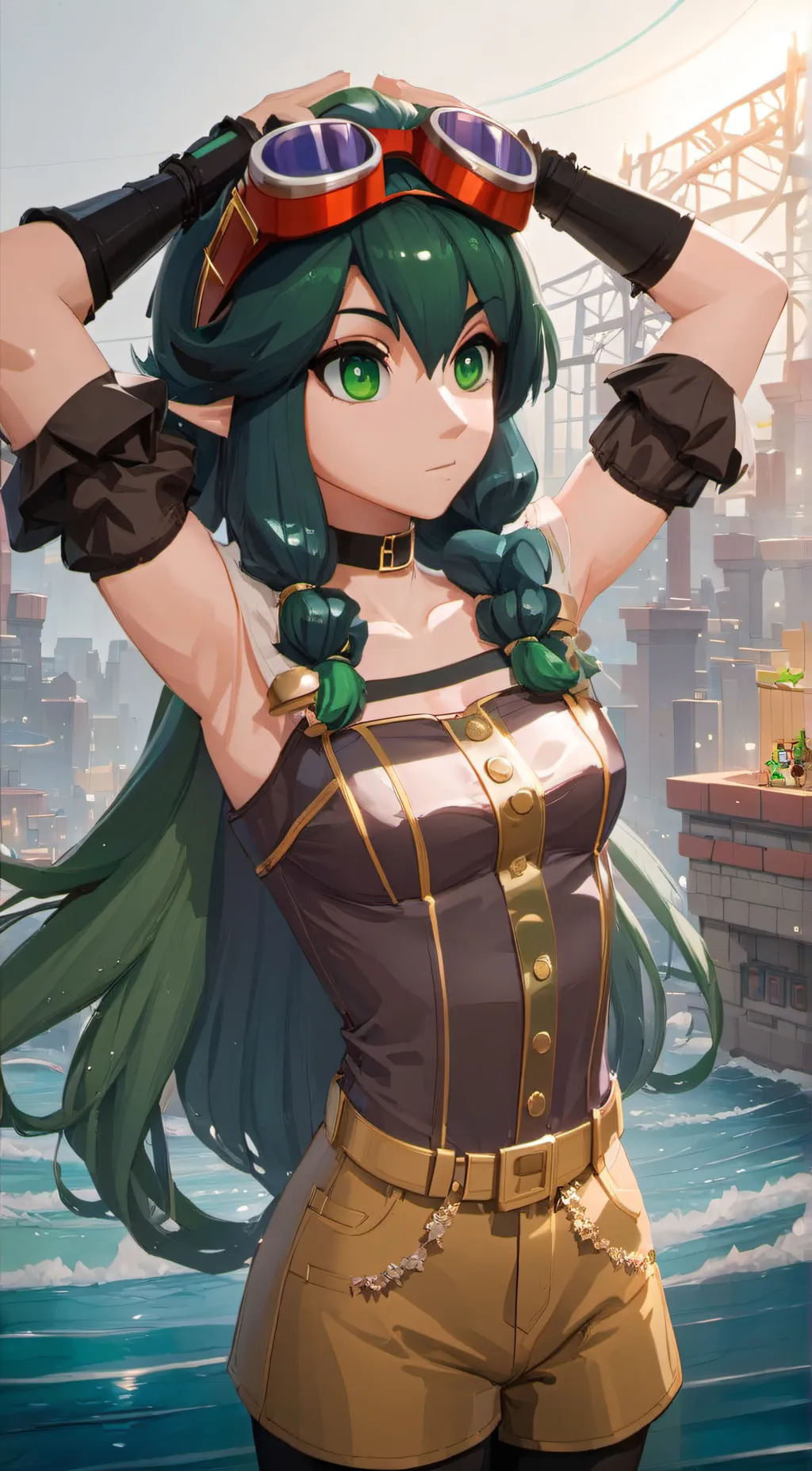 ai character: Violet background