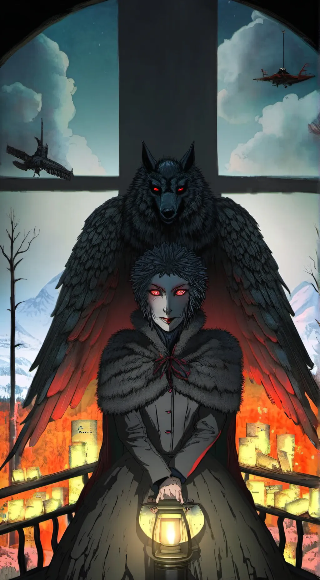 ai character: laura and midnight background