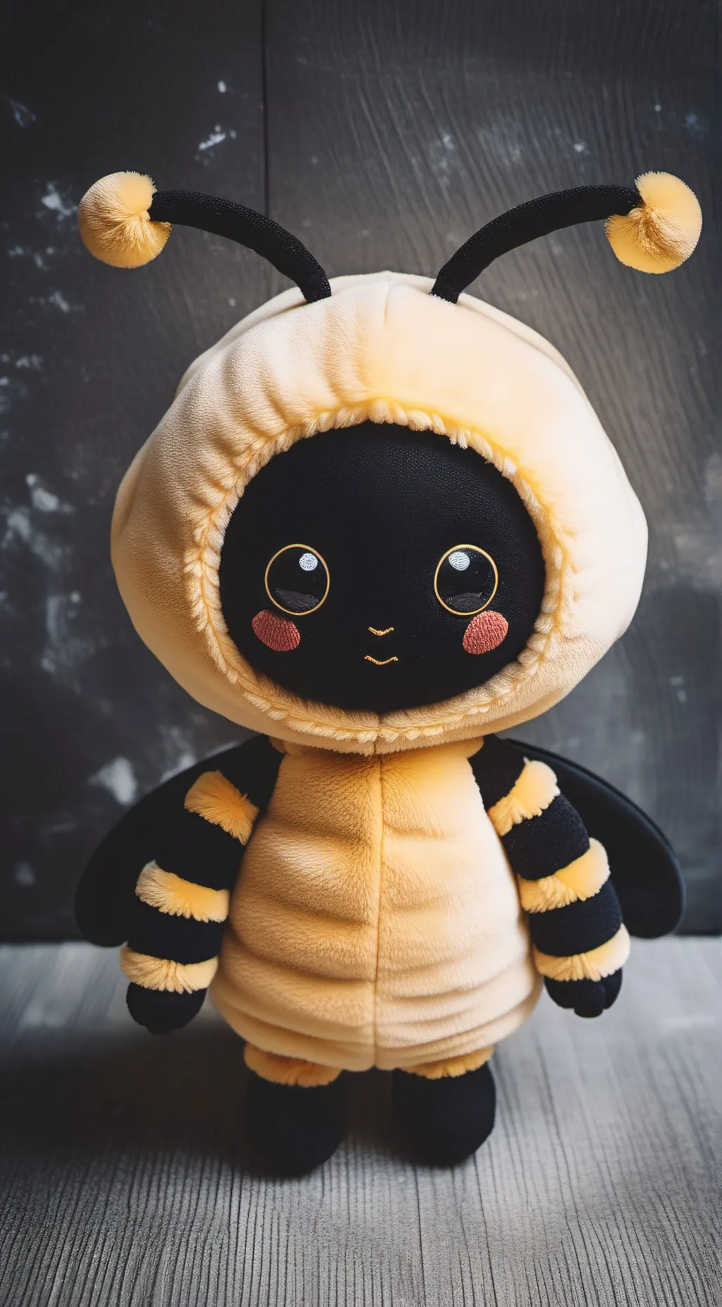 ai character:  Bee plush background